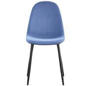 Chaise bleue en velours moderne BOYLE (lot de 4)