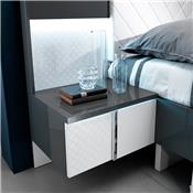 Chambre à coucher design blanc et gris URSULA