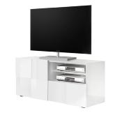 Petit meuble tv design blanc laqué SANDREA
