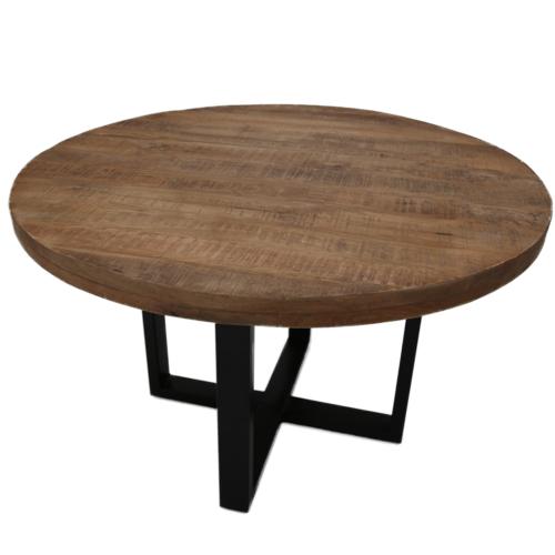 Table ronde 150 cm en manguier et métal RONDO
