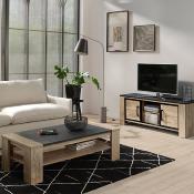 Table basse couleur bois et noir moderne OLIVIA