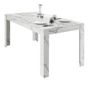 Table blanche 180 cm design effet marbre ICELAND