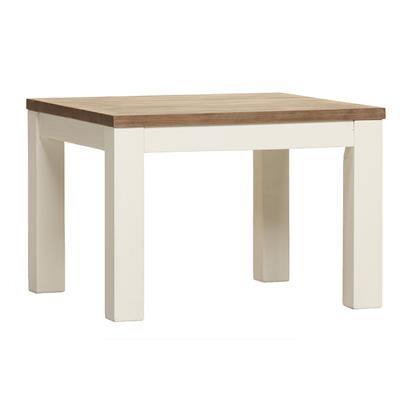 Table d'appoint carrée bois blanc et marron ESTALE
