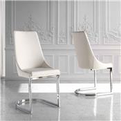 Chaise design blanche et chromé SEOS (lot de 2)