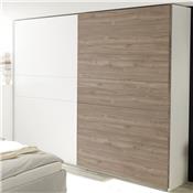 Chambre moderne blanche et couleur bois clair DEBORAH lit 160 cm