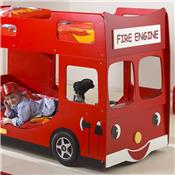 Lit double rouge camion de pompier FIREMAN