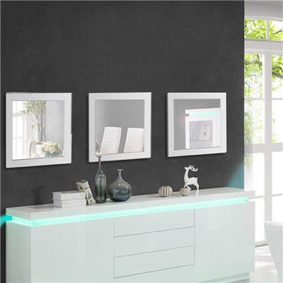 Miroir carré design blanc LEDOR (lot de 3)