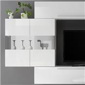 Ensemble meuble TV design blanc laqué ALCAMO