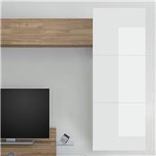 Meuble mural TV blanc laqué et couleur chêne CERANO