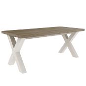 Table contemporaine 190 cm blanche et couleur chêne GEORGIA
