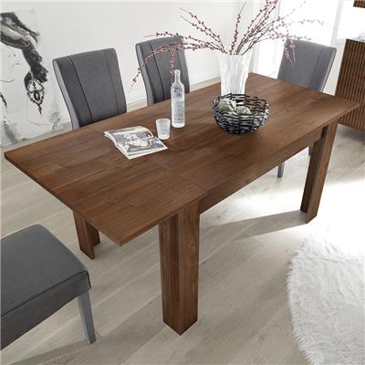 Table extensible 140 cm contemporaine couleur noyer TERAMO