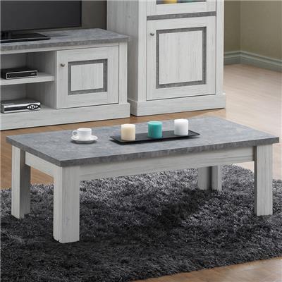 Table basse 120 cm couleur chêne clair et gris EMRIC