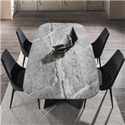 Table 240 cm design en grès effet marbre gris EMPERIA