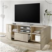 Grand meuble télé contemporain couleur chêne SANDREA 3