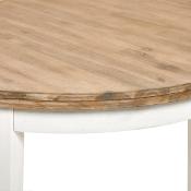 Table ovale extensible blanc et acacia rustique HANNA