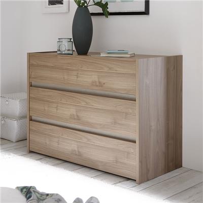 Commode taupe et couleur bois miel ADRIANO