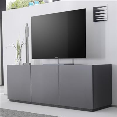Banc TV design gris mat 3 portes VALERONA