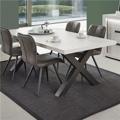 Grande table contemporaine couleur chêne gris LUCAS