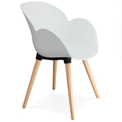 Chaise blanche style scandinave ANGELA