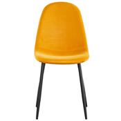 Chaise jaune en velours moderne BOYLE (lot de 4)