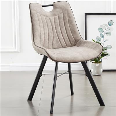 Chaise en tissu gris clair moderne PAQUITO (lot de 2)