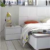 Chambre complète design blanc laqué TIAVANO lit 160 cm