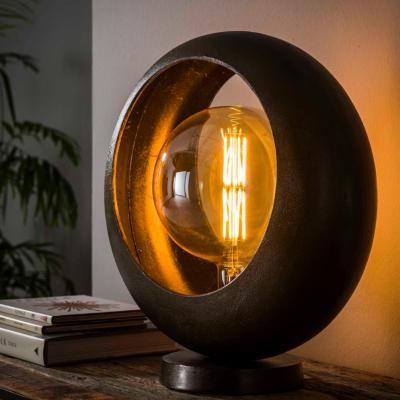 Grande lampe à poser design en métal noir TERRA
