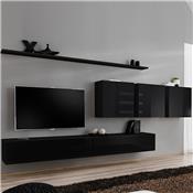 Ensemble meuble télé noir laqué design TALSANO 4