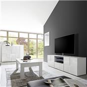 Grand meuble TV blanc laqué design SANDREA