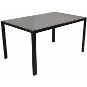 Table 140 cm en verre noir design TEBANE