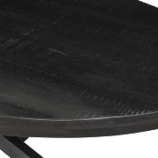 Table ovale 200 cm noire en bois et métal ALEXANE