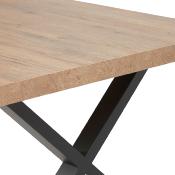 Table 170 cm industrielle couleur chêne clair et noir SIMEON