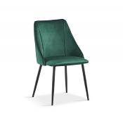 Chaise moderne en velours vert MARTHA (lot de 2)