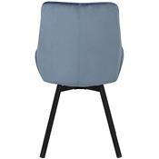 Chaise bleue en velours MATOURY (lot de 2)