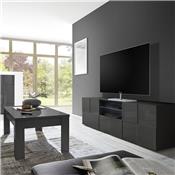 Grand meuble TV design gris laqué design SANDREA 2