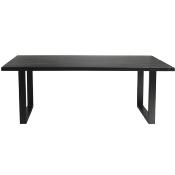 Table 200 cm noire en bois et métal industrielle NIKO