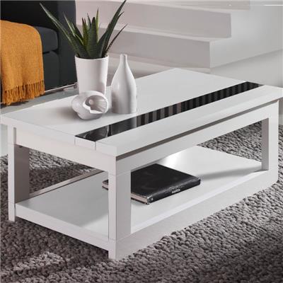 Table basse relevable design blanche MONTREAL 3