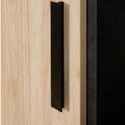 Argentier 115 cm contemporain couleur bois clair et noir PERSIA