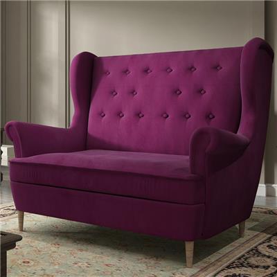 Canapé 2 places en tissu violet ARES