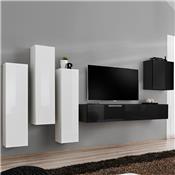 Ensemble meuble TV design blanc et noir FORENZA