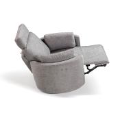 Fauteuil relax rocking-chair en tissu gris JULIO