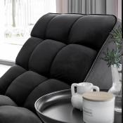Fauteuil chaise longue en tissu noir LORENZO