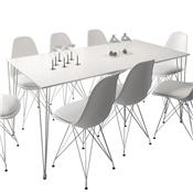 Table à manger 180 cm blanche design COSINEA