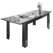 Table extensible 180 gris laqué design PAOLO 3