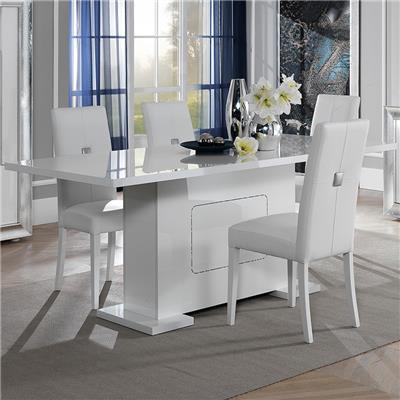 Table 190 cm blanche laqué design NEVAHE