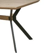 Table 200 cm couleur chêne clair et noir THIBAUT