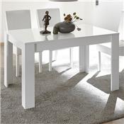 Table extensible 140 cm blanc laqué design CASTELLI