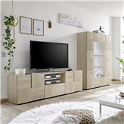 Grand meuble télé contemporain couleur chêne SANDREA 3