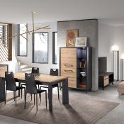 Table de salon moderne couleur pierre noire MILANESE