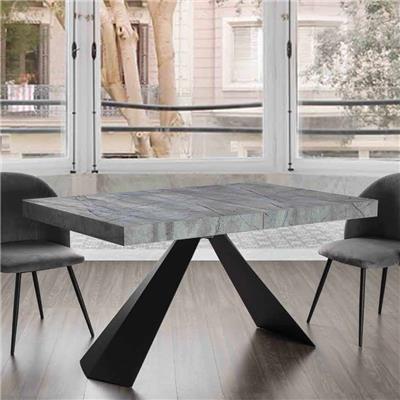 Table extensible 3 mètres grise effet pierre DOMINO